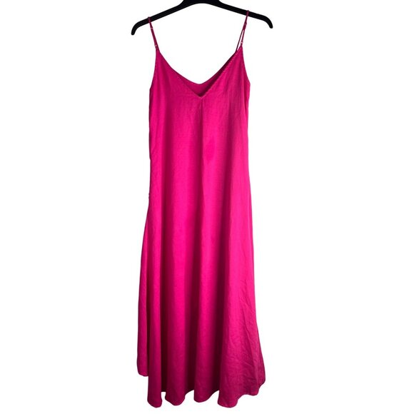 Lulus Sweet Surprise Bright Pink Asymmetrical Hem Maxi Dress Spaghetti Straps XS - Picture 3 of 10